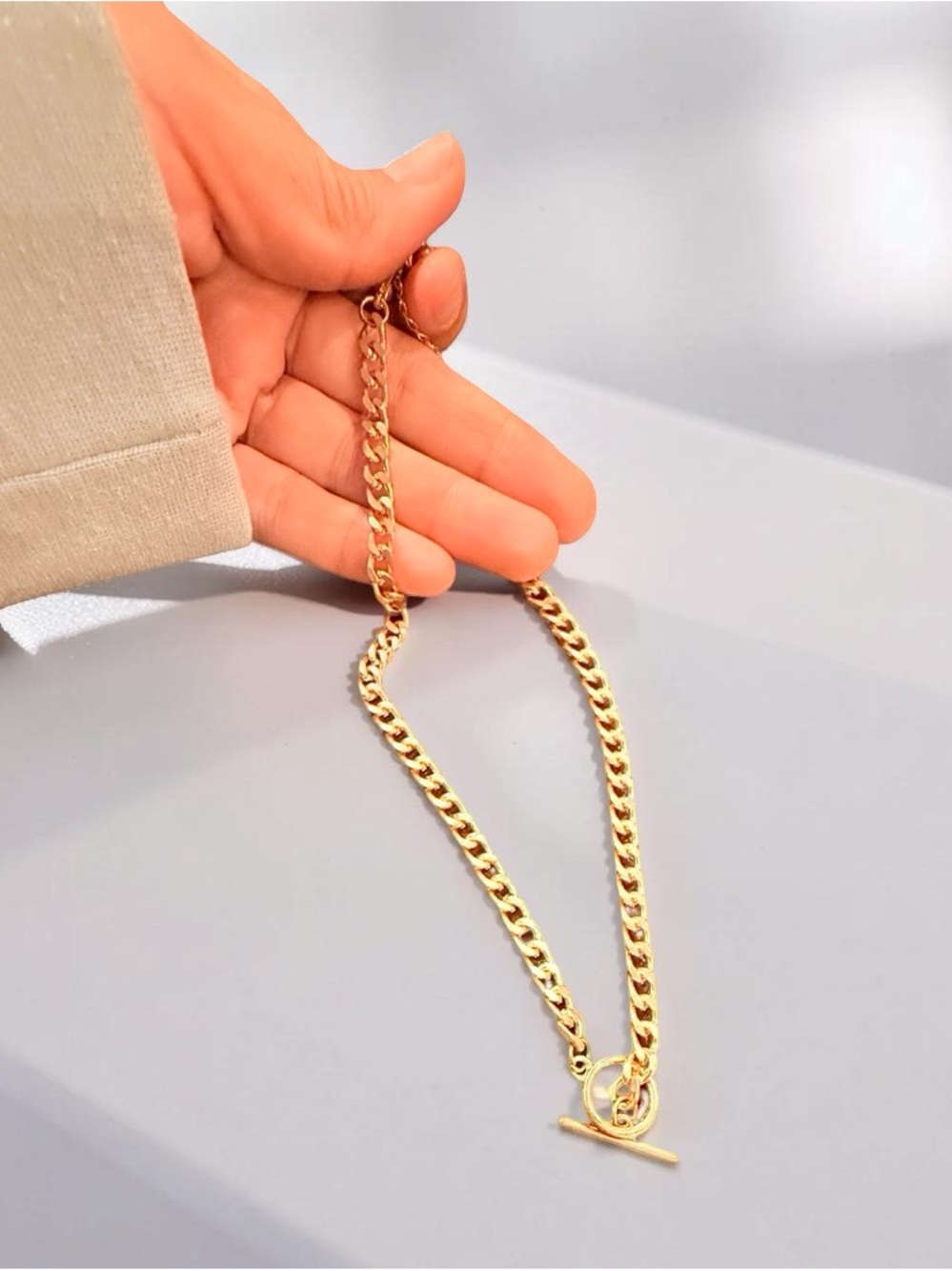 Gold Toggle Chain Necklace - Women Jewelry